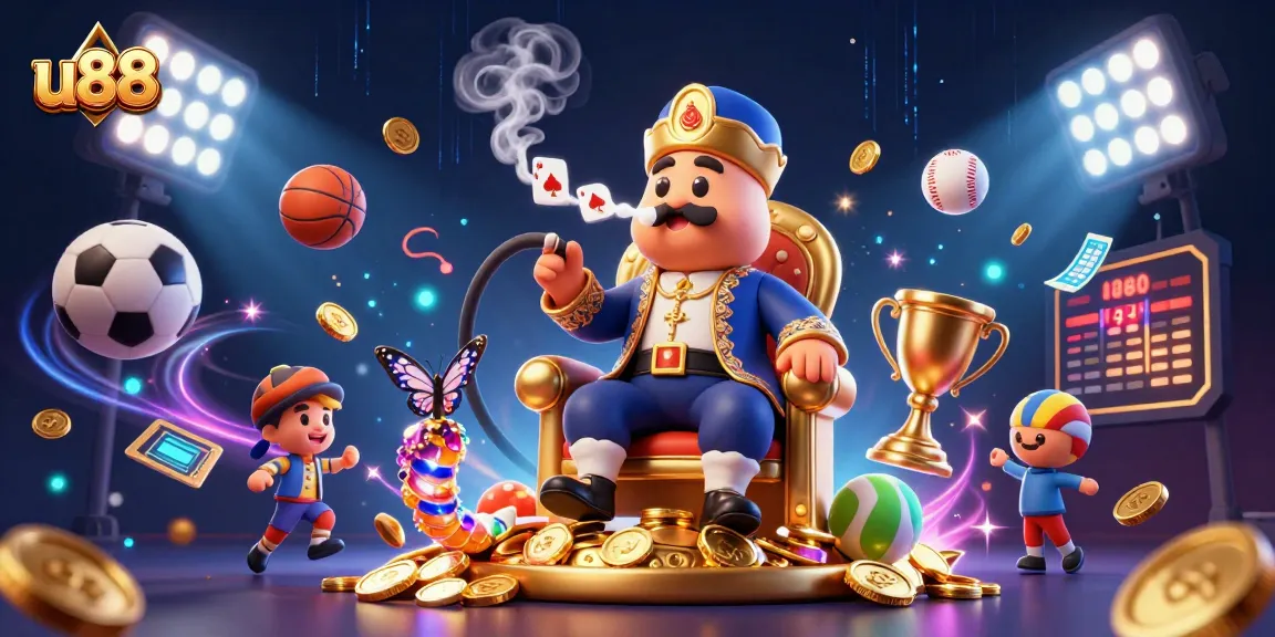 Experience the excitement at u88 with this vibrant 3D casino scene filled with dynamic betting elements.