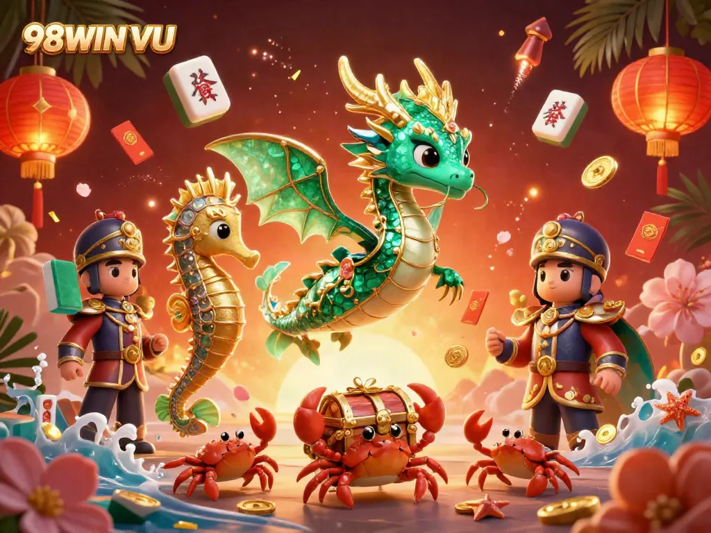 Engage in exciting gameplay at 98WIN VU with vibrant characters and dynamic casino elements.