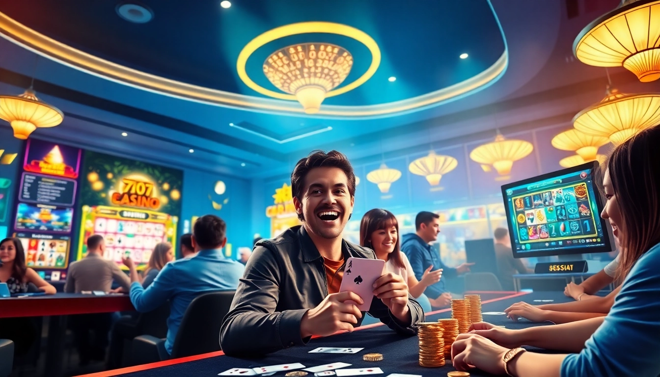 Exciting scene of players engaging in various games at 789 bet online casino with modern interface.