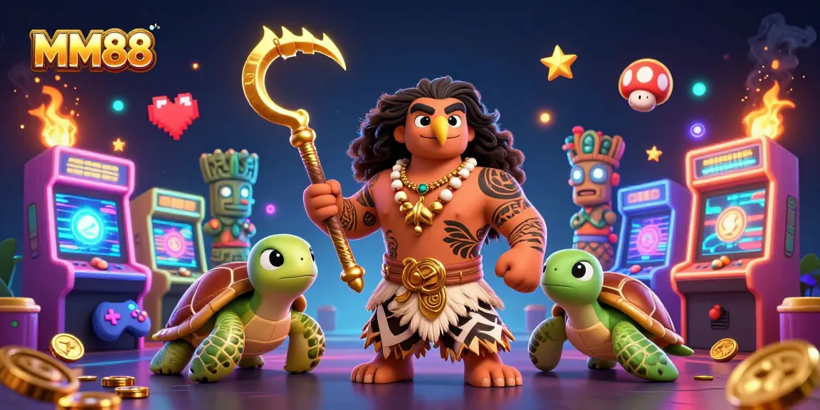 Engage with exciting MM88 casino adventures featuring vibrant 3D characters in a dynamic gaming scene.