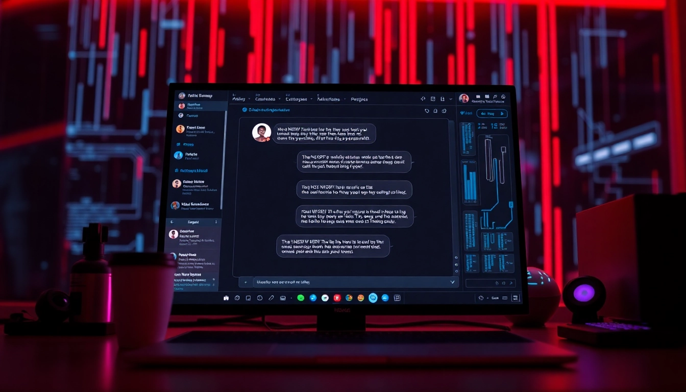 NSFW AI chat interface showcasing an intimate conversation in a modern digital workspace.