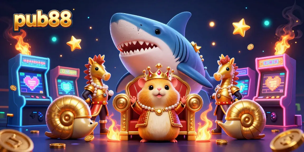 Experience the dynamic gaming fun at pub88 with thrilling characters and colorful casino elements.