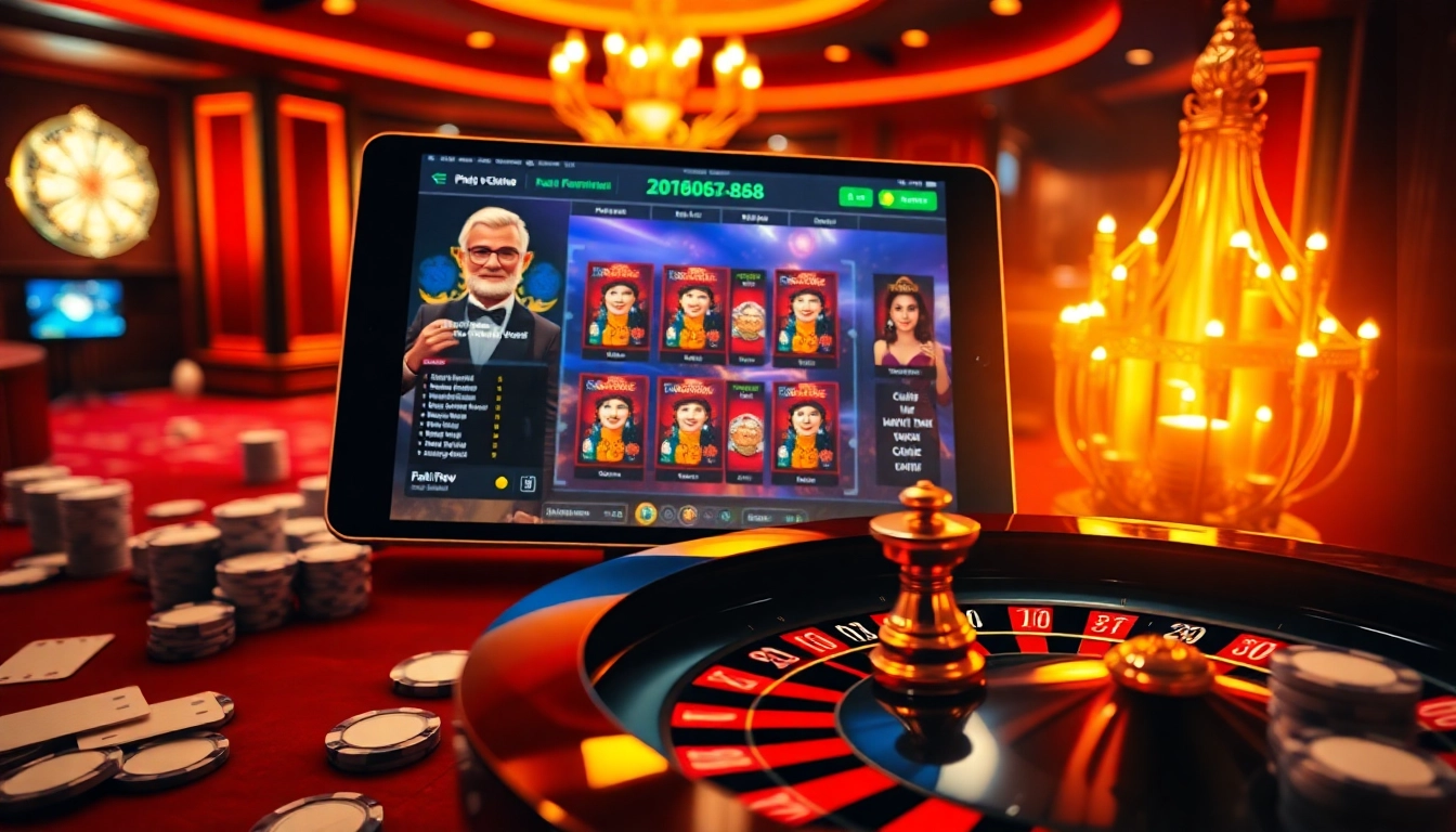Experience thrilling online gaming with Link 888new in a luxurious casino setting.