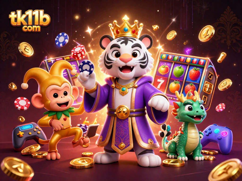 Engage in thrilling gaming at tk11b com with colorful slot reels and charming characters.