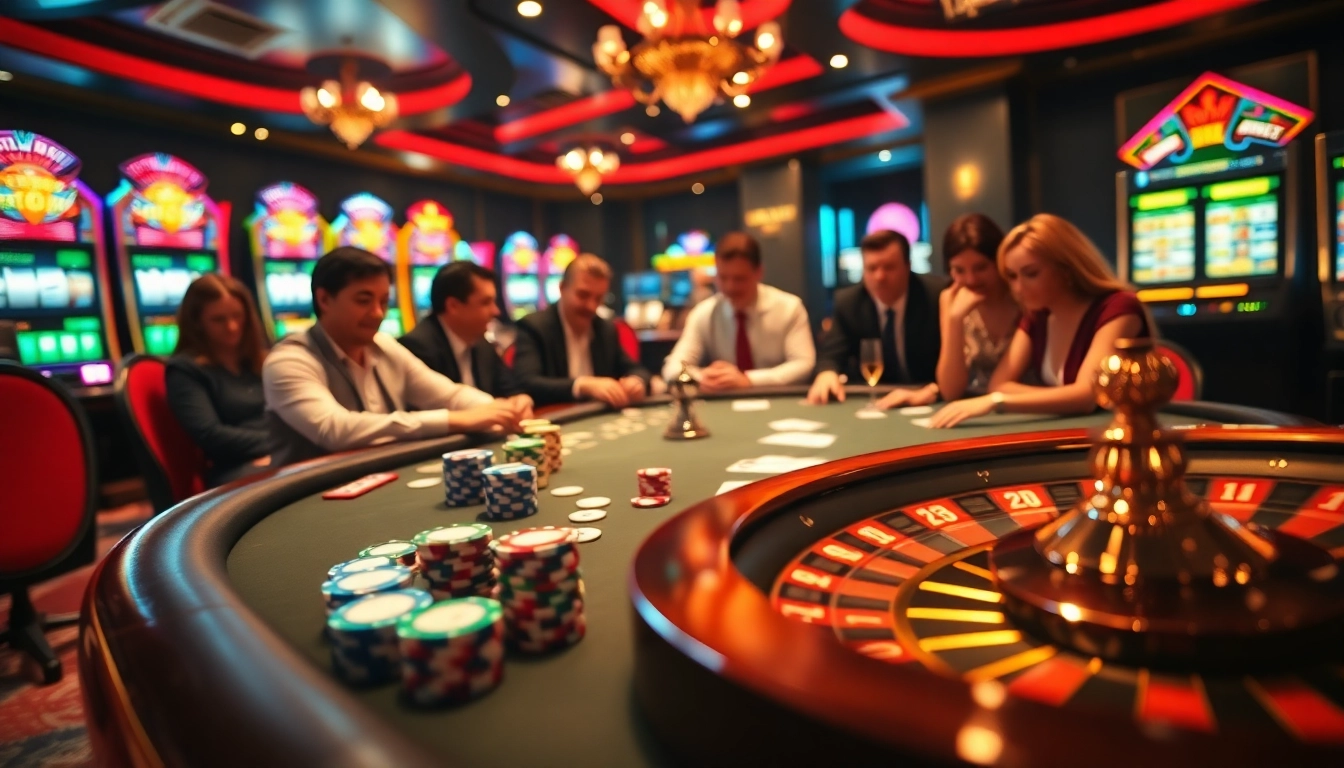 Experience the thrill of sp8 bet with vibrant casino action at tables and slot machines.