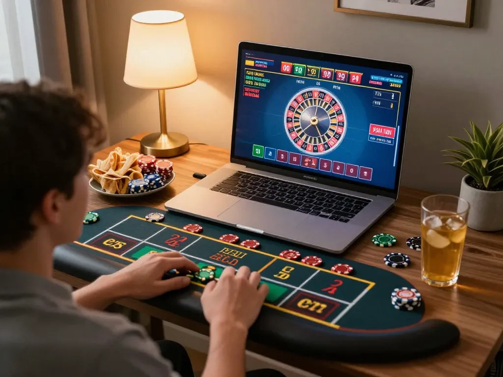 Player engaging with live dealer game on XX88, showcasing the excitement of online gambling.