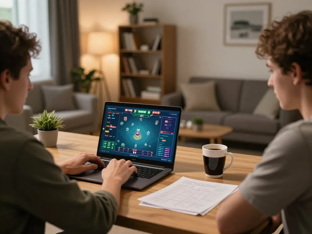 Dynamic online gaming session at home featuring tập đoàn ATQ's poker interface, player engaged in strategy.