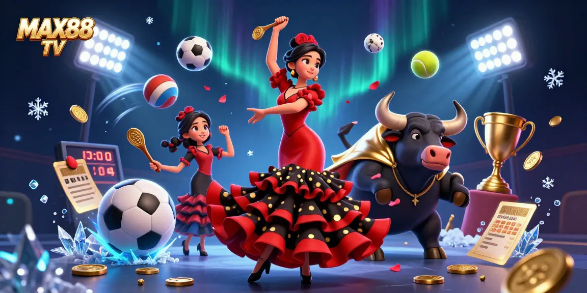 Experience thrilling gameplay at MAX88 TV with immersive casino elements and vibrant decorations.