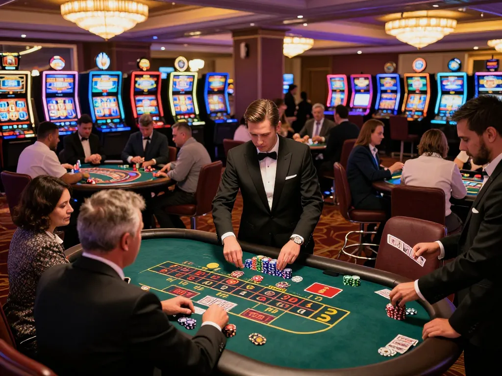 Engaged players at sx88.com casino tables strategizing for a winning hand amid vibrant gaming atmosphere