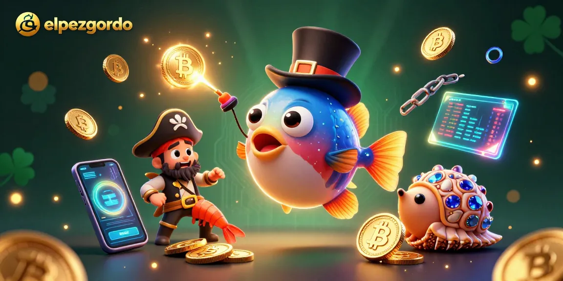 Engage in thrilling gameplay with elpezgordo's glowing coins and vibrant sea characters.