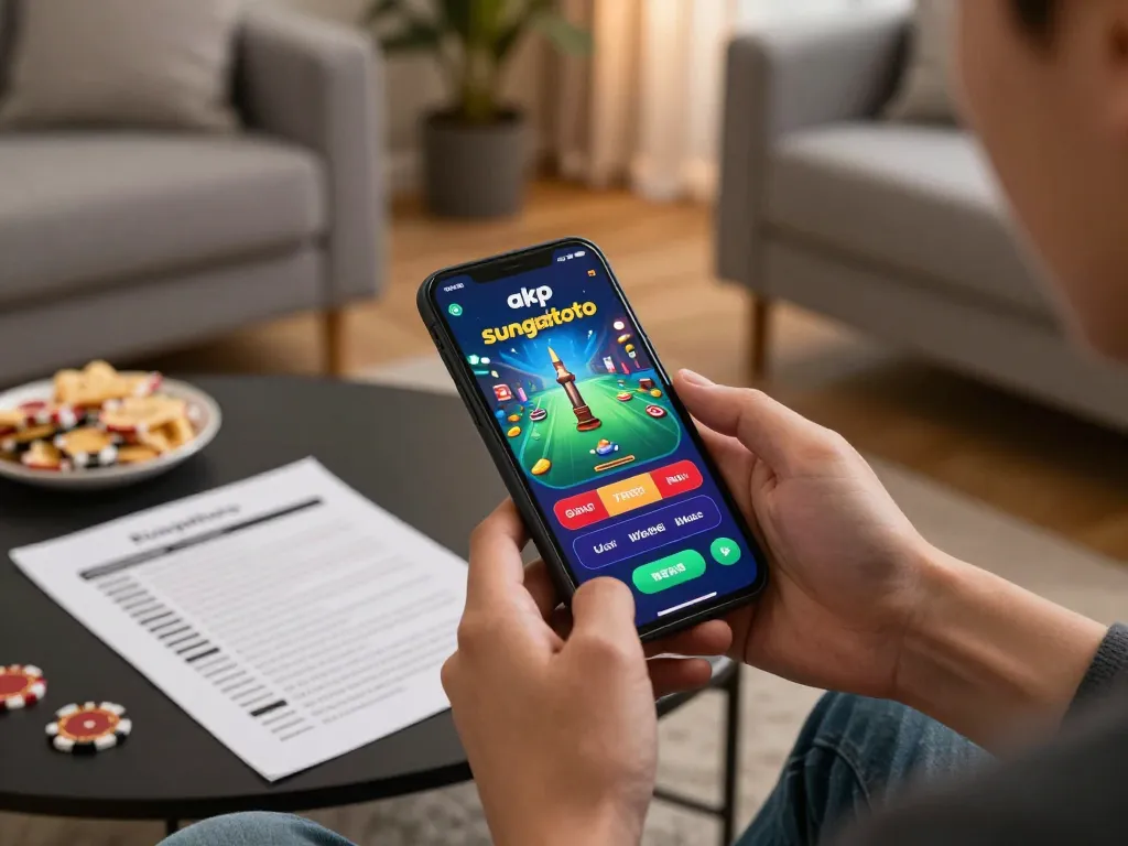 Place bets using apk sungaitoto in a cozy home gaming environment.