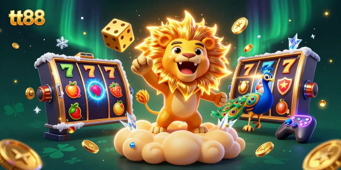 Experience the thrill of tt88 with vibrant 3D casino characters amidst colorful gaming elements.