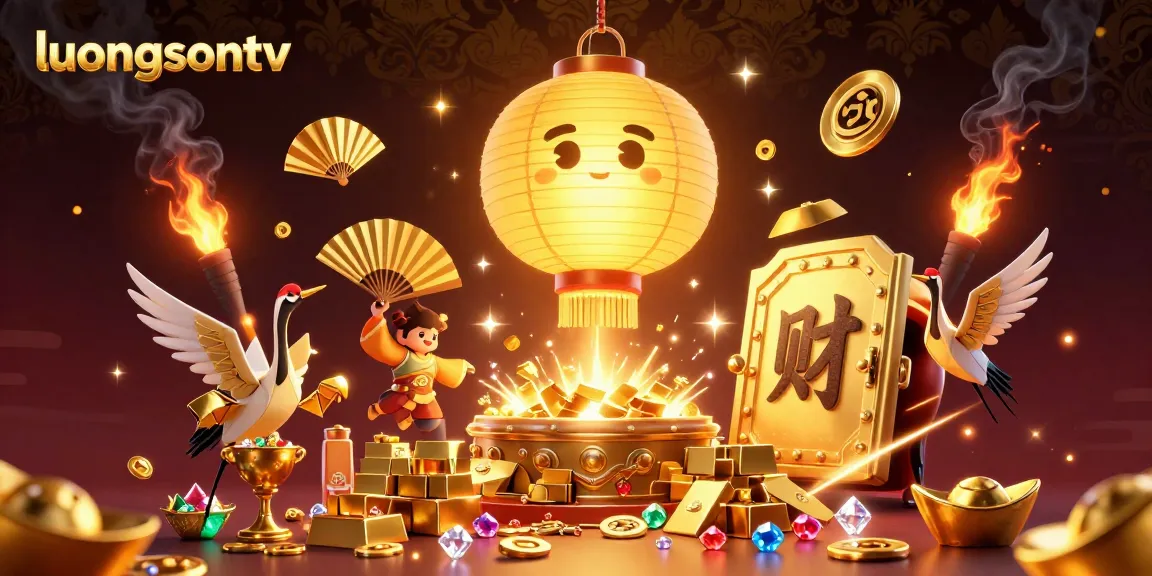 Experience the thrilling action of luongsontv with stunning visuals of a vibrant casino scene filled with golden treasures.