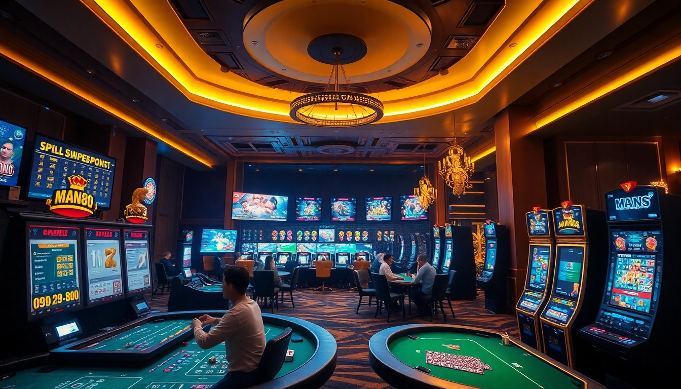 Man88 online gambling platform showcasing sports betting and casino games in an engaging digital environment.