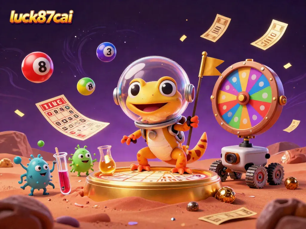 Experience the excitement of gambling at luck87cai with a Martian gecko and golden casino adventure.