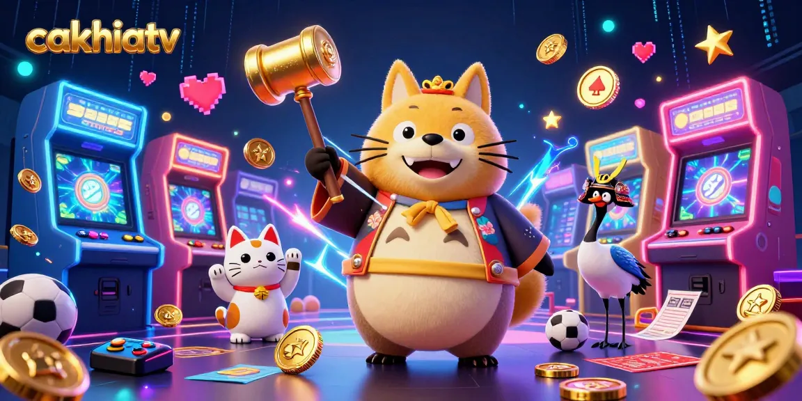 Experience live sports betting excitement with cakhiatv as the cheerful tanuki and samurai companions bring vibrant 3D visuals to life.