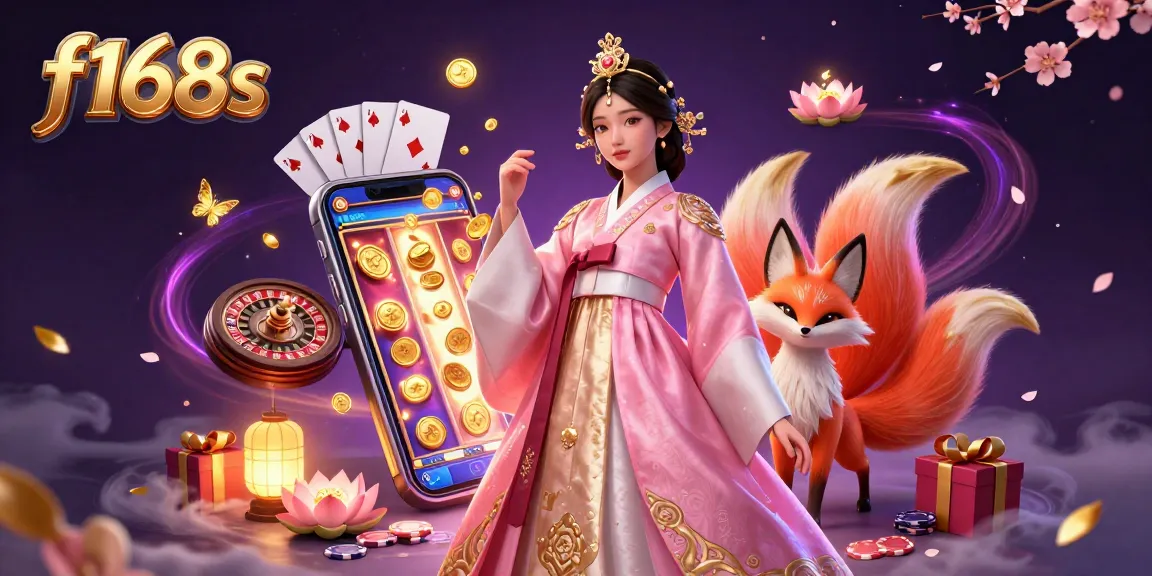 Engage with f168s' vibrant casino experience featuring a lucky fox in a magical setting.
