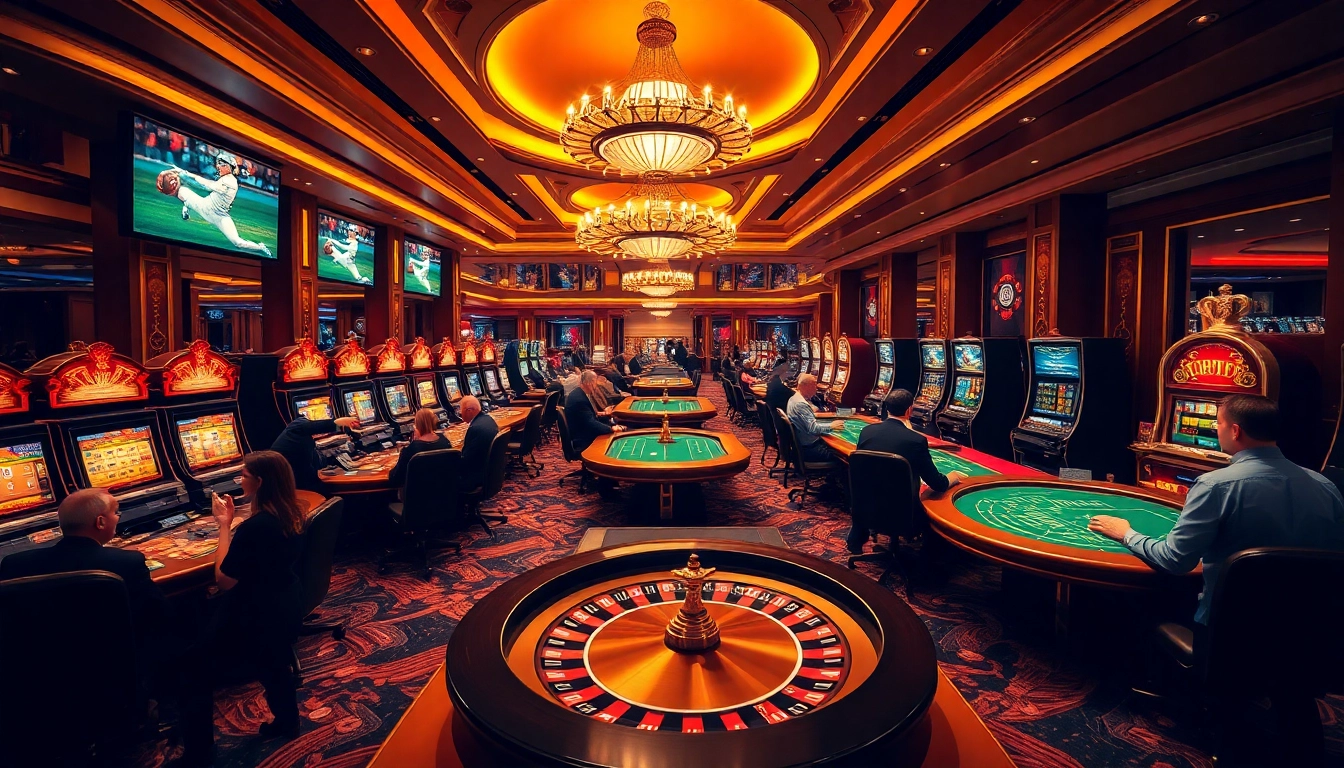 Experience high-stakes excitement with link F168 in a vibrant casino setting filled with action.