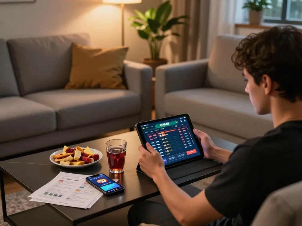 Experience the excitement of online gambling at GA888 with engaging gameplay on a cozy setup.