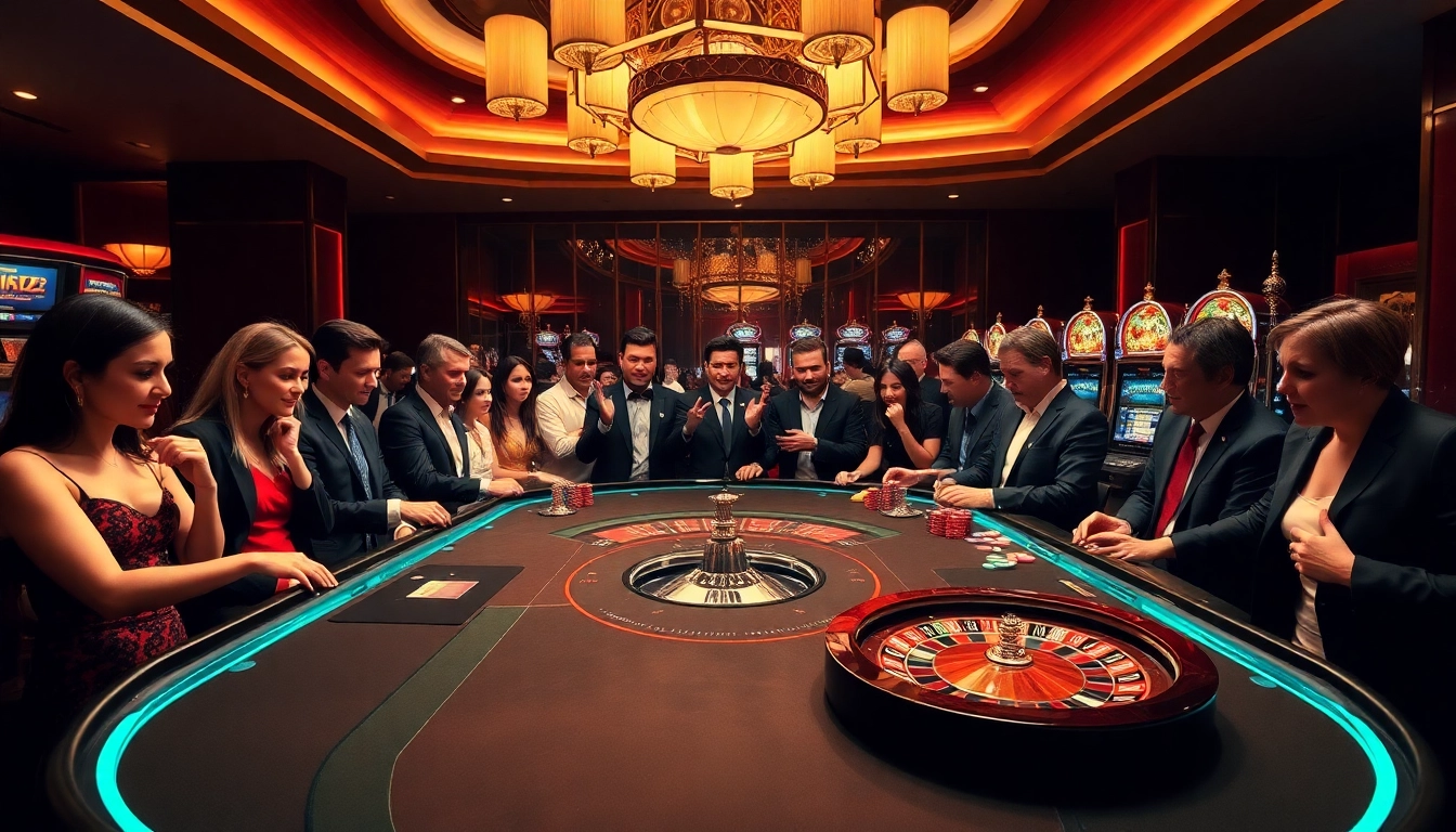 Exciting casino scene with players engaging at a gambling table, inspired by https://mm88.london/ for immersive betting experiences.