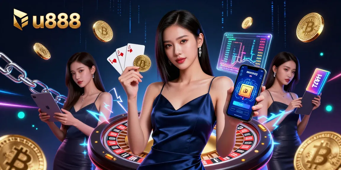 Play slots and win big with u888 featuring a stunning woman celebrating her winnings!