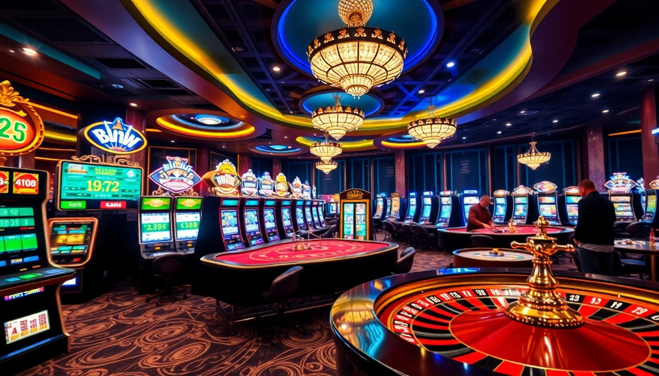 Experience thrilling gaming action at https://gg888.info/ with vibrant slot machines and casino tables.