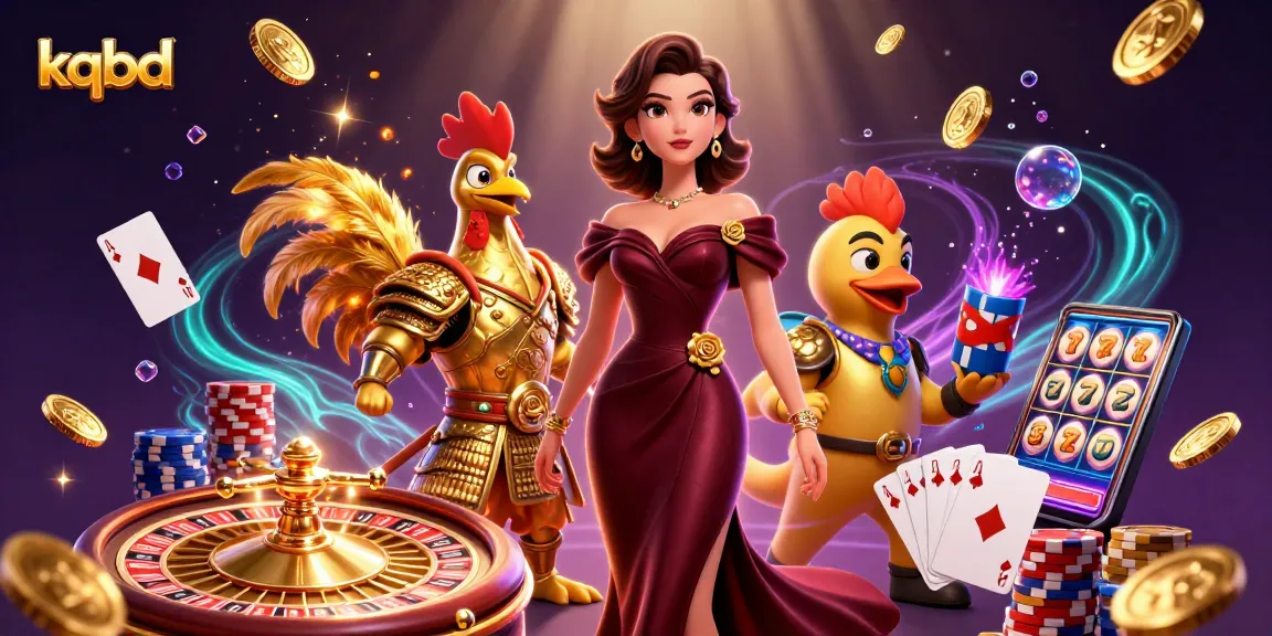 Experience thrilling betting moments with kqbd, featuring a glamorous woman and warrior in a vibrant casino scene.