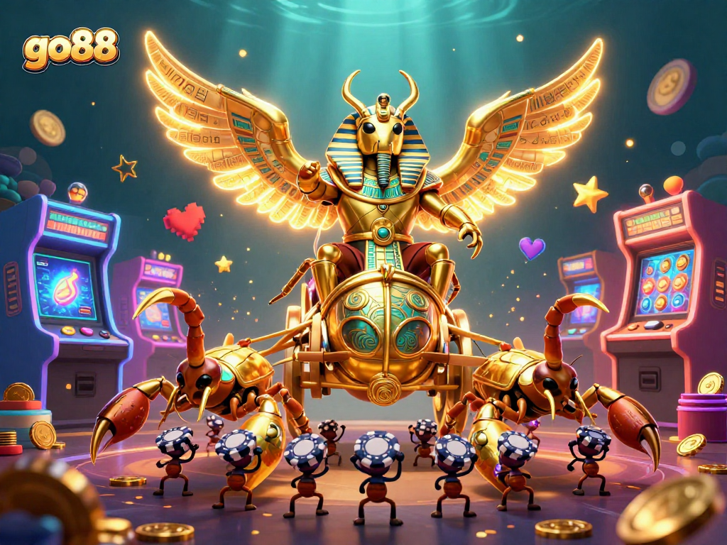 Experience thrilling gameplay with go88's vibrant casino scene featuring animated characters and dynamic game elements.