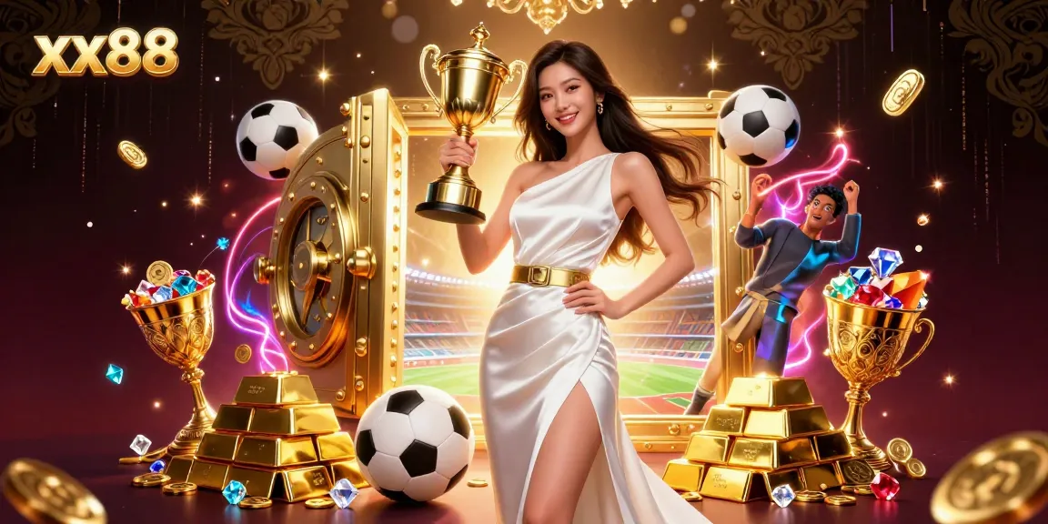 Experience the thrill of winning at xx88 with a glamorous depiction of sports betting and luxury.