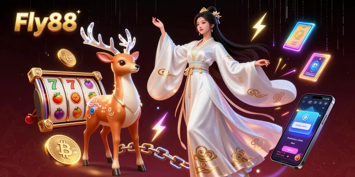 Engage in thrilling gameplay at Fly88 with vibrant casino elements and a stunning 3D scene.