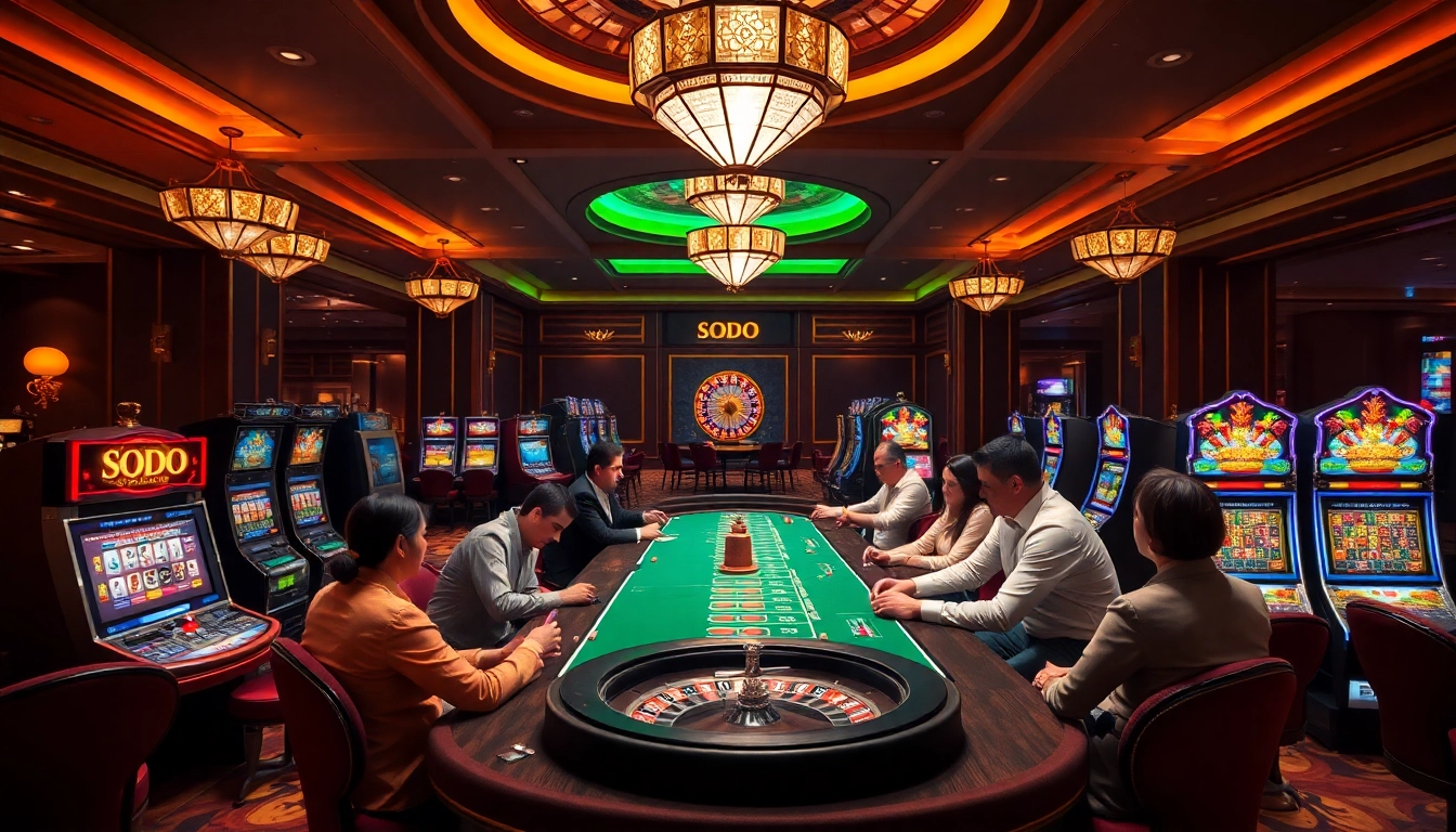 Experience thrilling gameplay at SODO CASINO with vibrant tables and excited players.