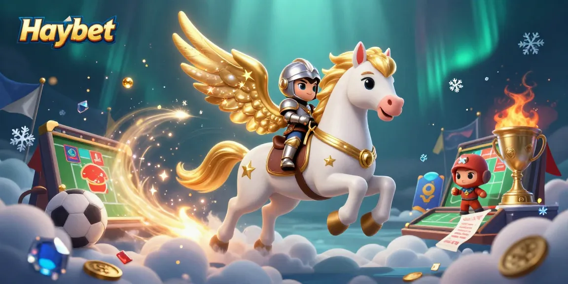 Bet on Haybet with dynamic sports elements and a celestial theme in this vibrant illustration.