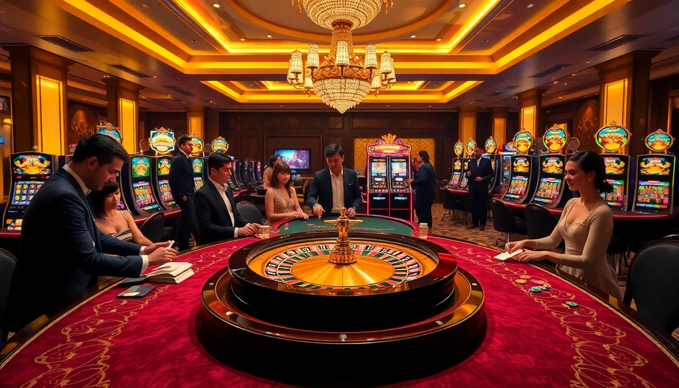 Betting excitement at https://188v.today/ with a vibrant casino scene showcasing roulette and poker activities.