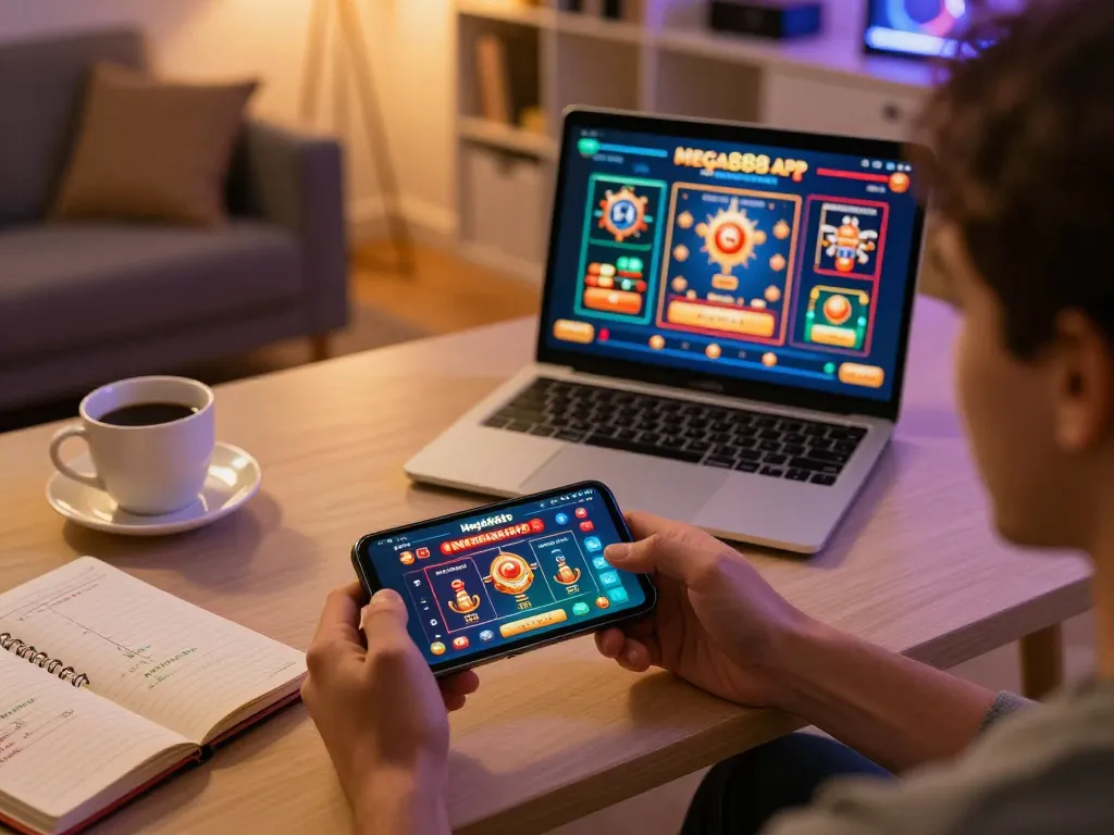 Engaging with mega888 apk on a smartphone showing vibrant casino games and strategies.