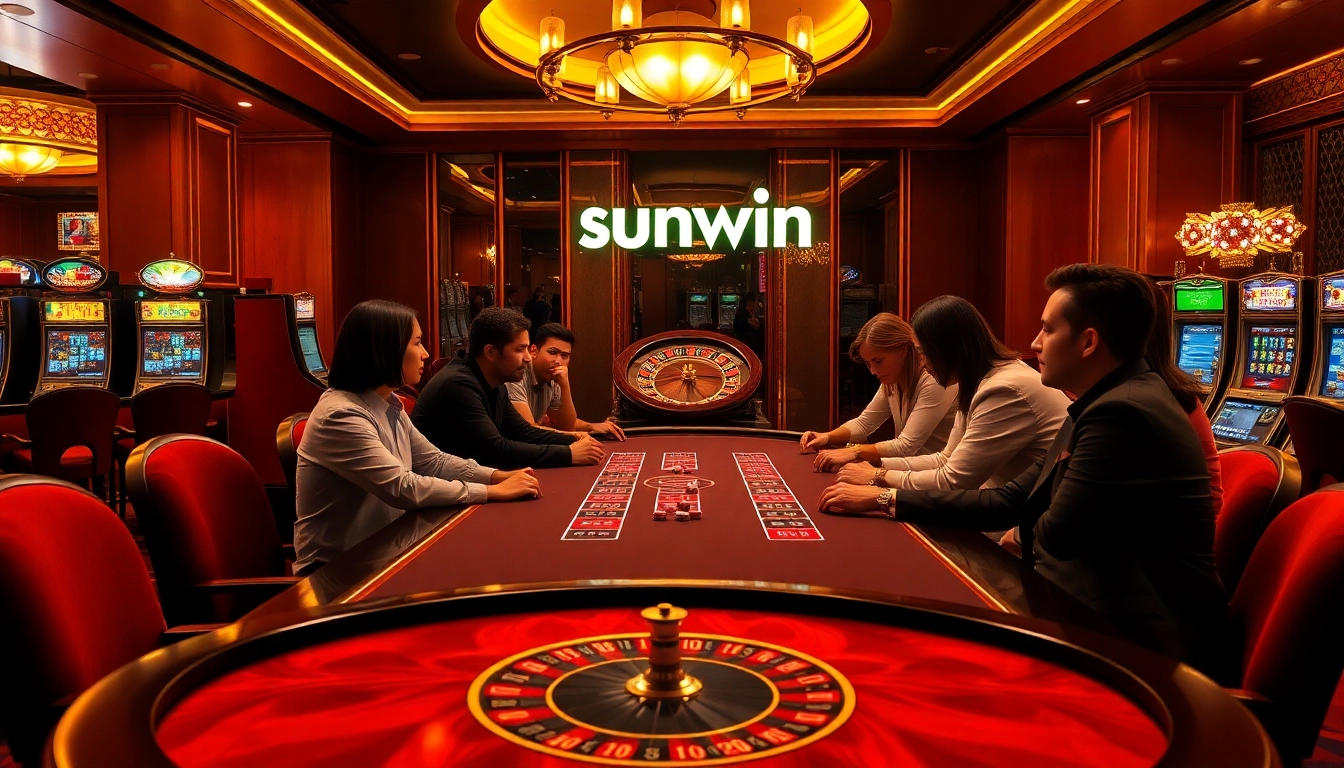 Experience thrilling gaming at sunwin with vibrant casino tables and exciting slot machines.