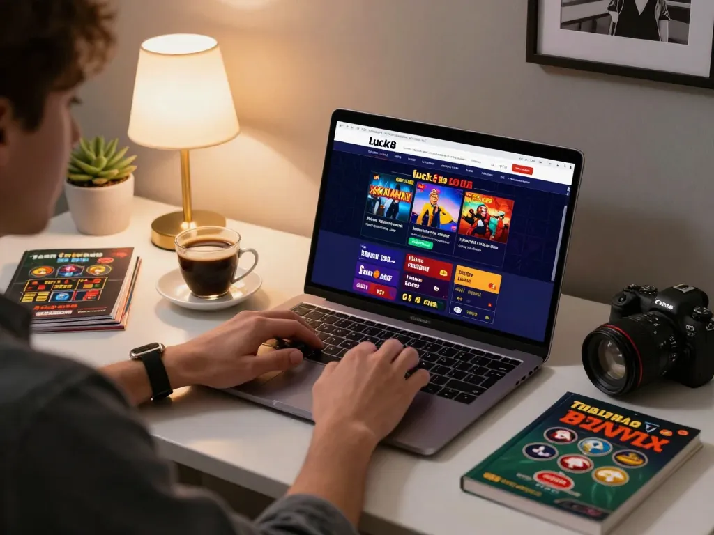 Engaging online gaming at trang chủ luck8 casino with strategy guides and coffee.