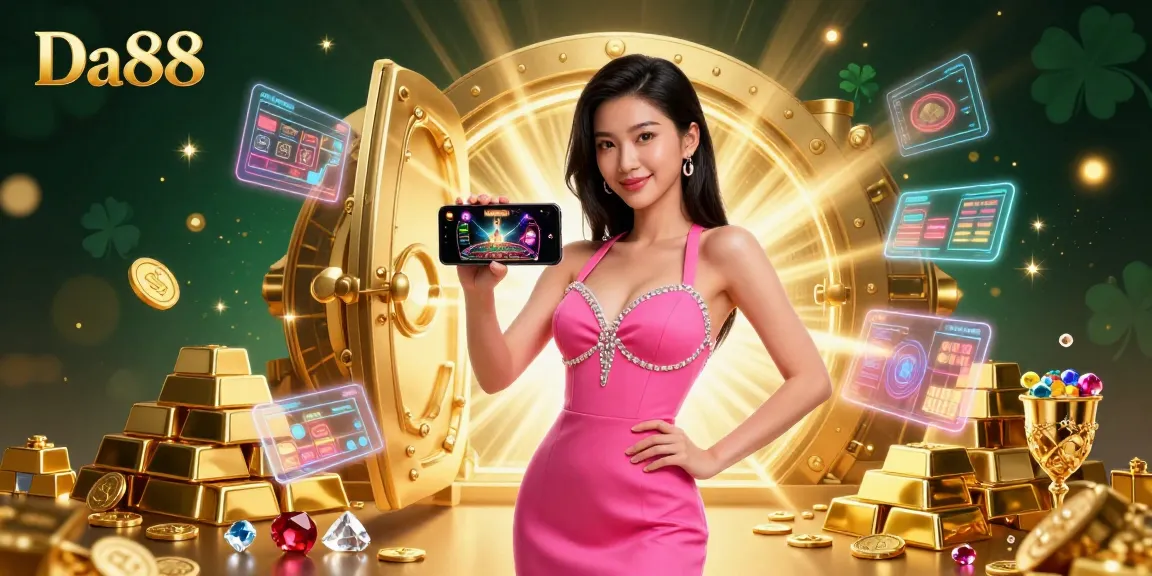 Experience Da88's vibrant online gaming world with a stunning live dealer scene.