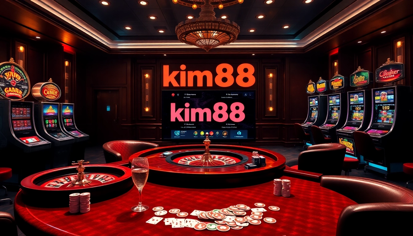 Engaging players enjoying the exciting kim88 game at a luxurious casino environment.