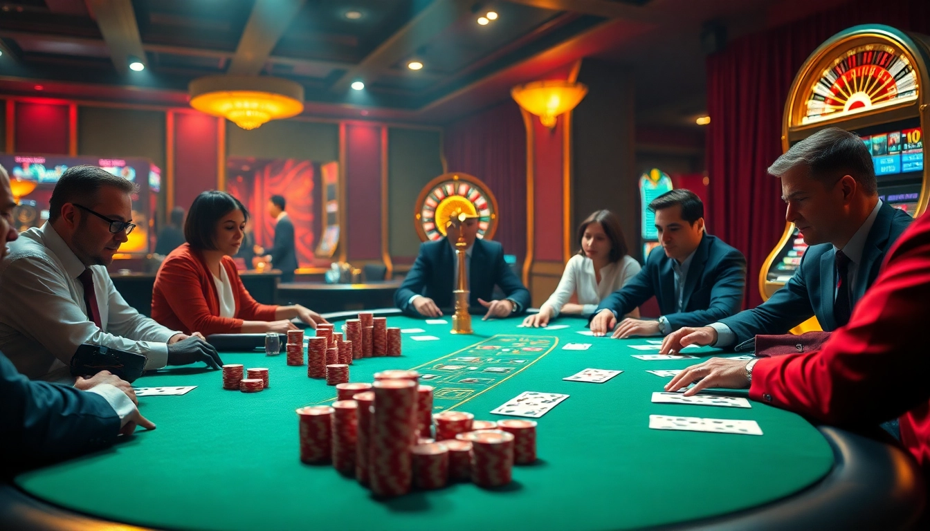Engaging poker scene at https://urr88.com/ with vibrant chips and a thrilling casino atmosphere.