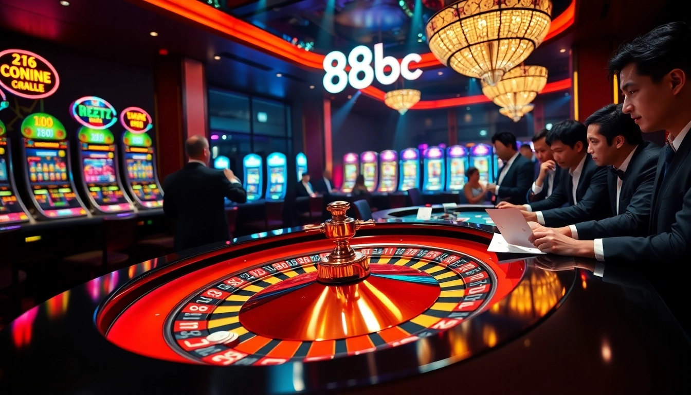 Exciting scene showcasing players at a luxurious 888b casino roulette table with vibrant elements.