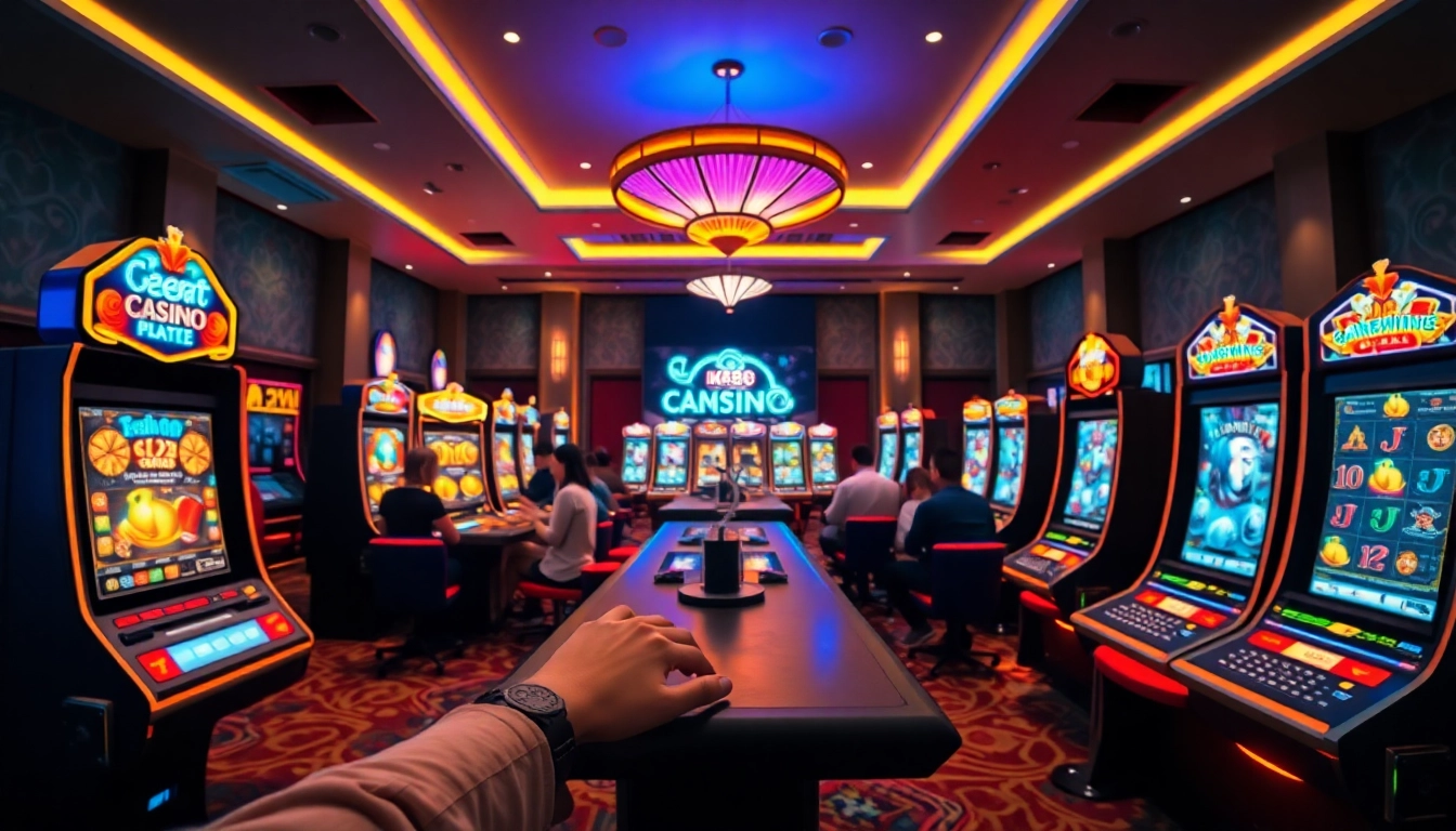 Exciting NK88 gaming experience with vibrant slots and welcoming casino ambiance.