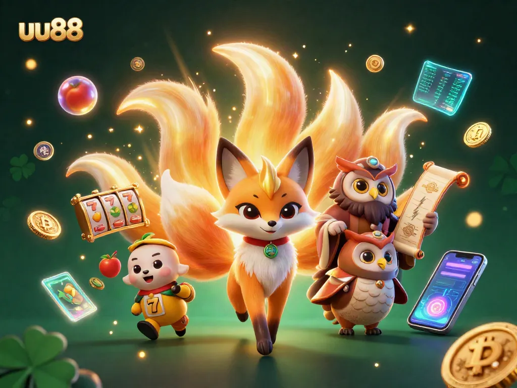 Engage with the exciting uu88 world, featuring vibrant characters and rich casino game elements.