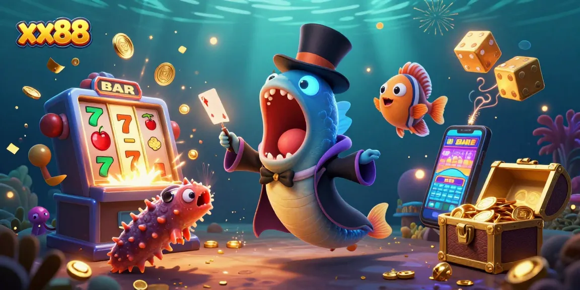 Experience the thrills of xx88 at a vibrant underwater casino, featuring magical sea creatures.