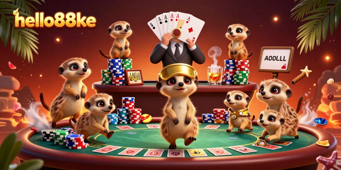 Experience thrilling gaming at hello88ke with meerkats overseeing a vibrant casino operation.