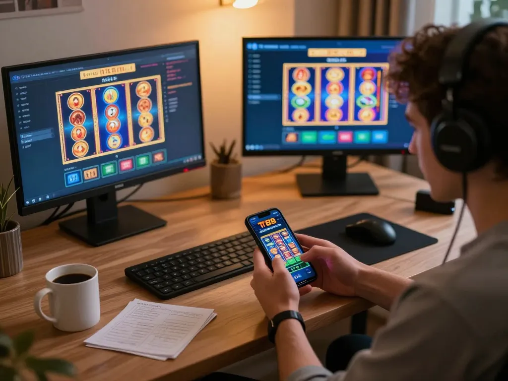 Engaging gameplay on the TV88 casino app with vibrant graphics and a cozy atmosphere.