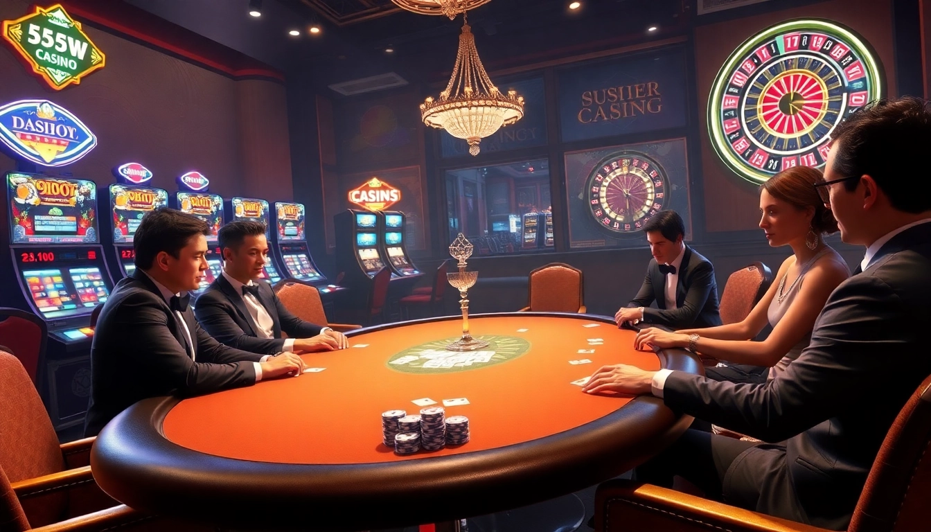 Experience the excitement of gambling at https://555w.in/ with vibrant casino tables and players in action.