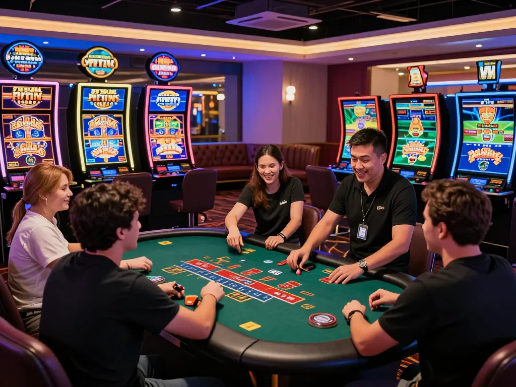 Thrilling online gaming environment featuring 32win players enjoying slots, poker, and sports betting.