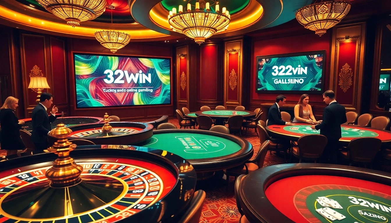 Engaging casino scene with players enjoying games at https://32wingroup.com/, showcasing luxury and excitement.