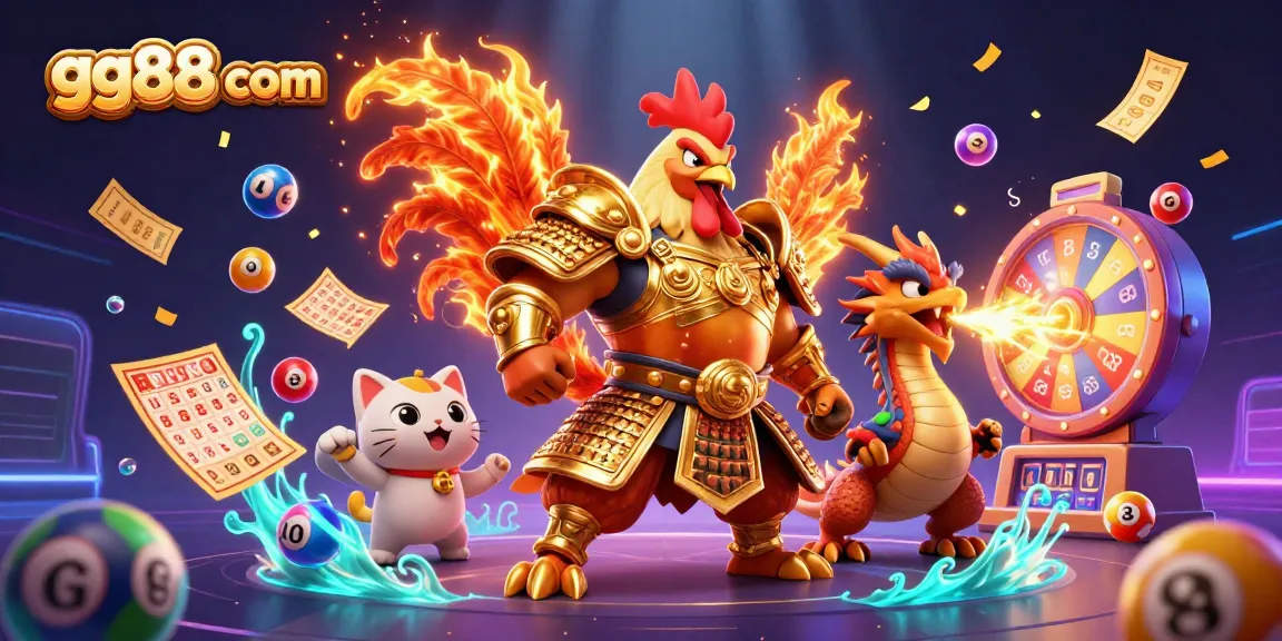 Engage with thrilling games at gg88 com, featuring vibrant characters and lively lottery elements.