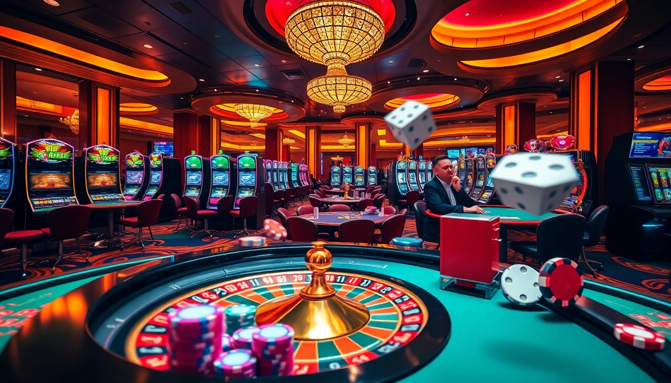 Experience the excitement of LC88's casino gaming with vibrant tables and lively players.